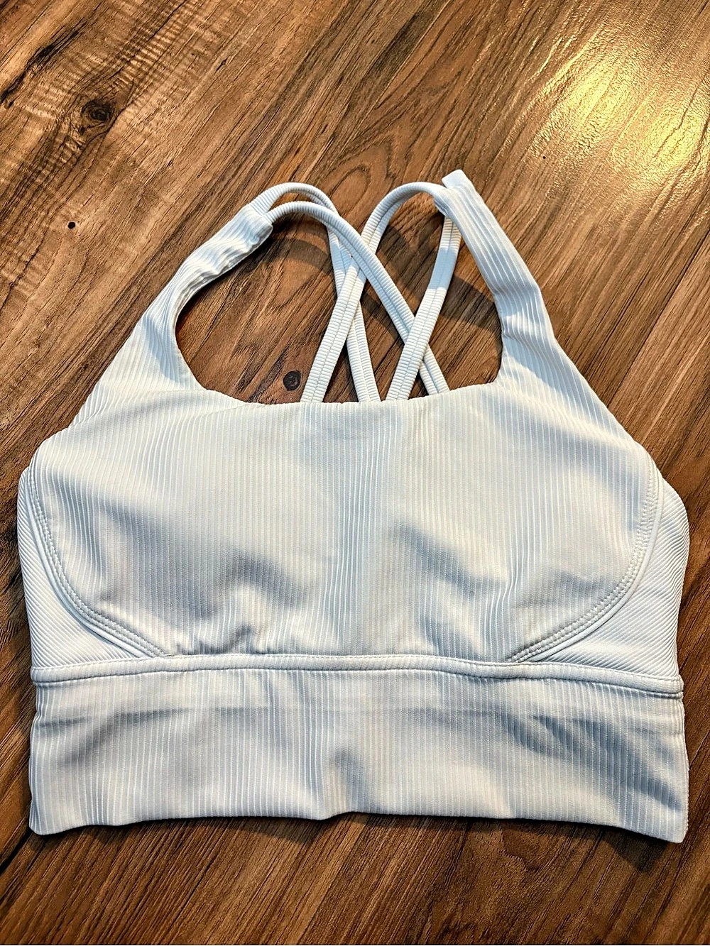one Ribbed Strappy Sports Bra in White Size 6 Like New